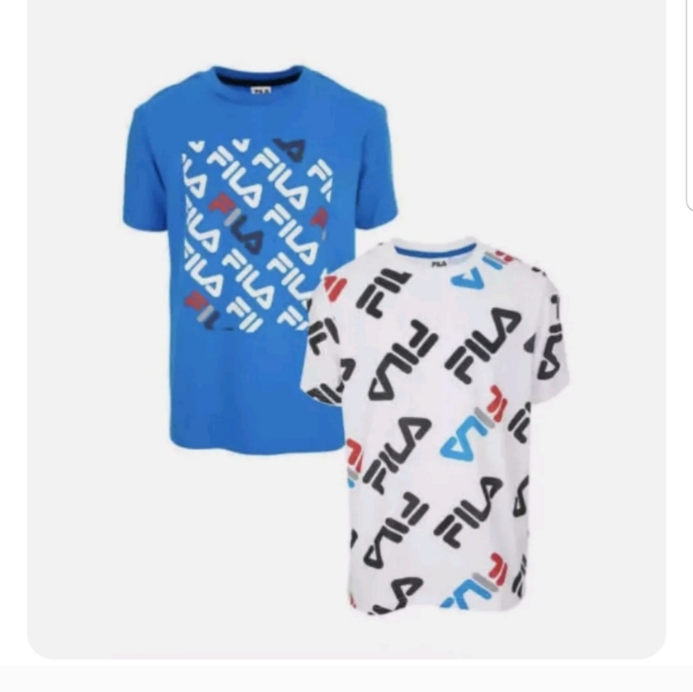 Fila Youth boys 2-pack Shirt Blue and White XL Nwt 14/16